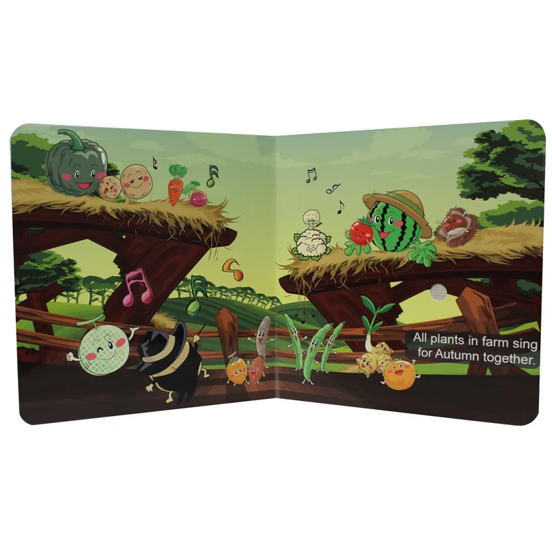 
Custom paper board preschool printing children sound book 