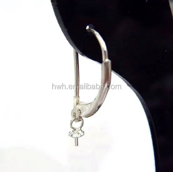 H441C-3m тёмные очки в круглой проволочной Серебряный рычаг Серьги компоненты 3 мм-бабочкой на жемчужной