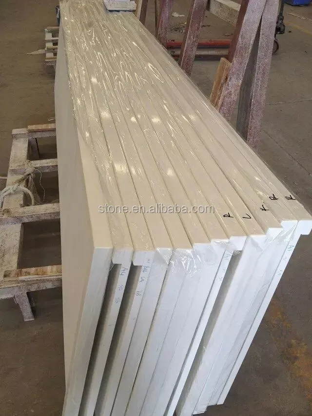 
Precut White Quartz Kitchen Countertop Quartz Stone Counter tops 20+20mm Laminated Edges 