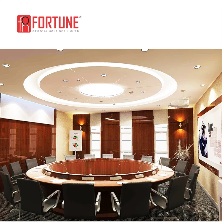 Роскошный Деревянный Круглый стол на 20 персон для офиса, конференц-зала, конференц-зала с розеткой (FOH-H8002)