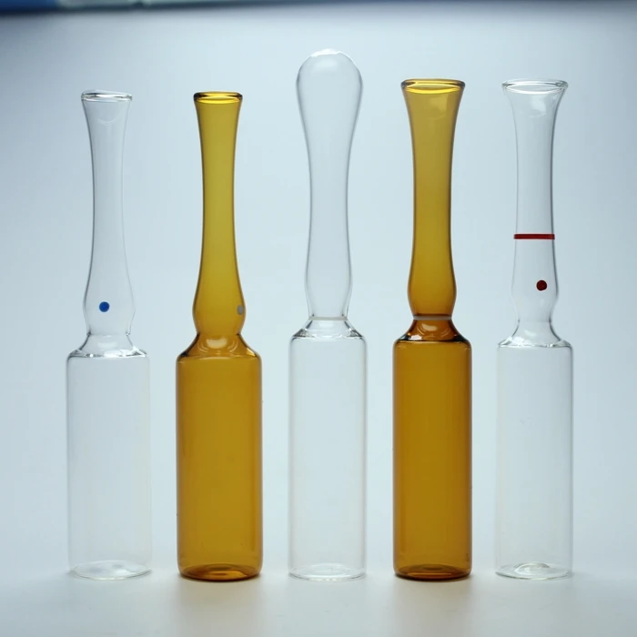 1ml 2ml Pharmaceutical Amber  Glass Ampoule Clear  Injection Glass Vial Type I Borosilicate Glass Ampoule Manufacture
