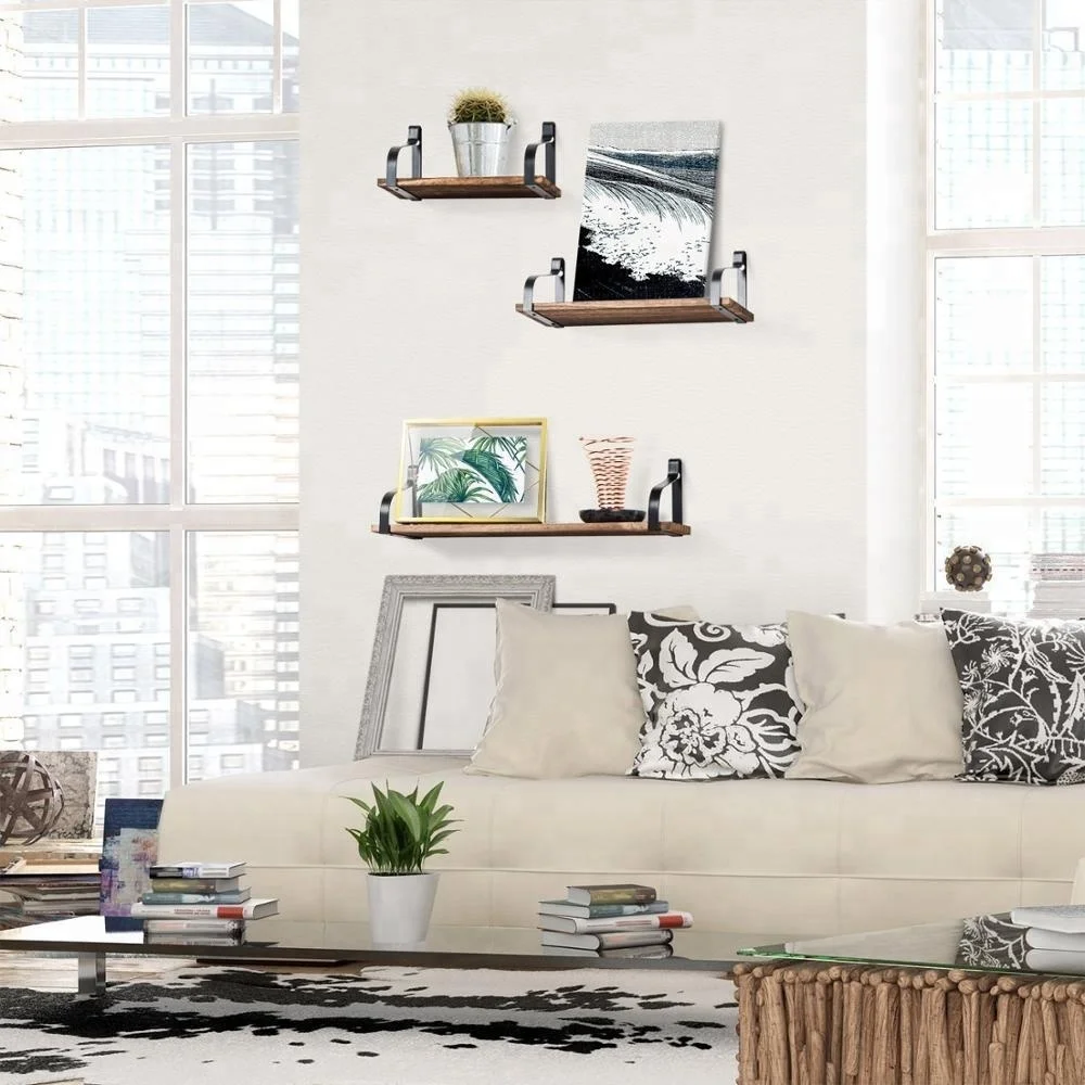 Wholesale Floating Baby Nursery Book Shelf Wooden Storage Display Book Shelf Floating Wall Shelves