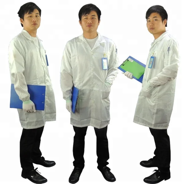 Fashionable Unisex and OEM production esd cleanroom labcoat