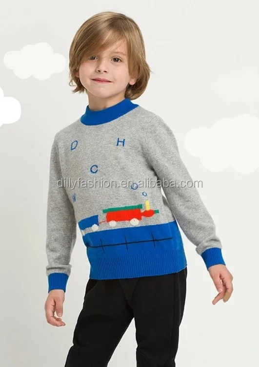 
Hand Knitting Cheap Pullover Kids Cashmere Sweater Knitting Pattern With Car 