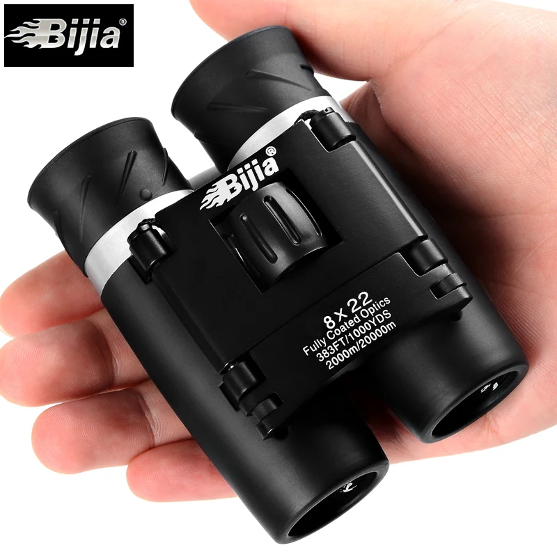 BIJIA 8x22 mini folding toy binoculars professional telescope opera glasses for hunting travel