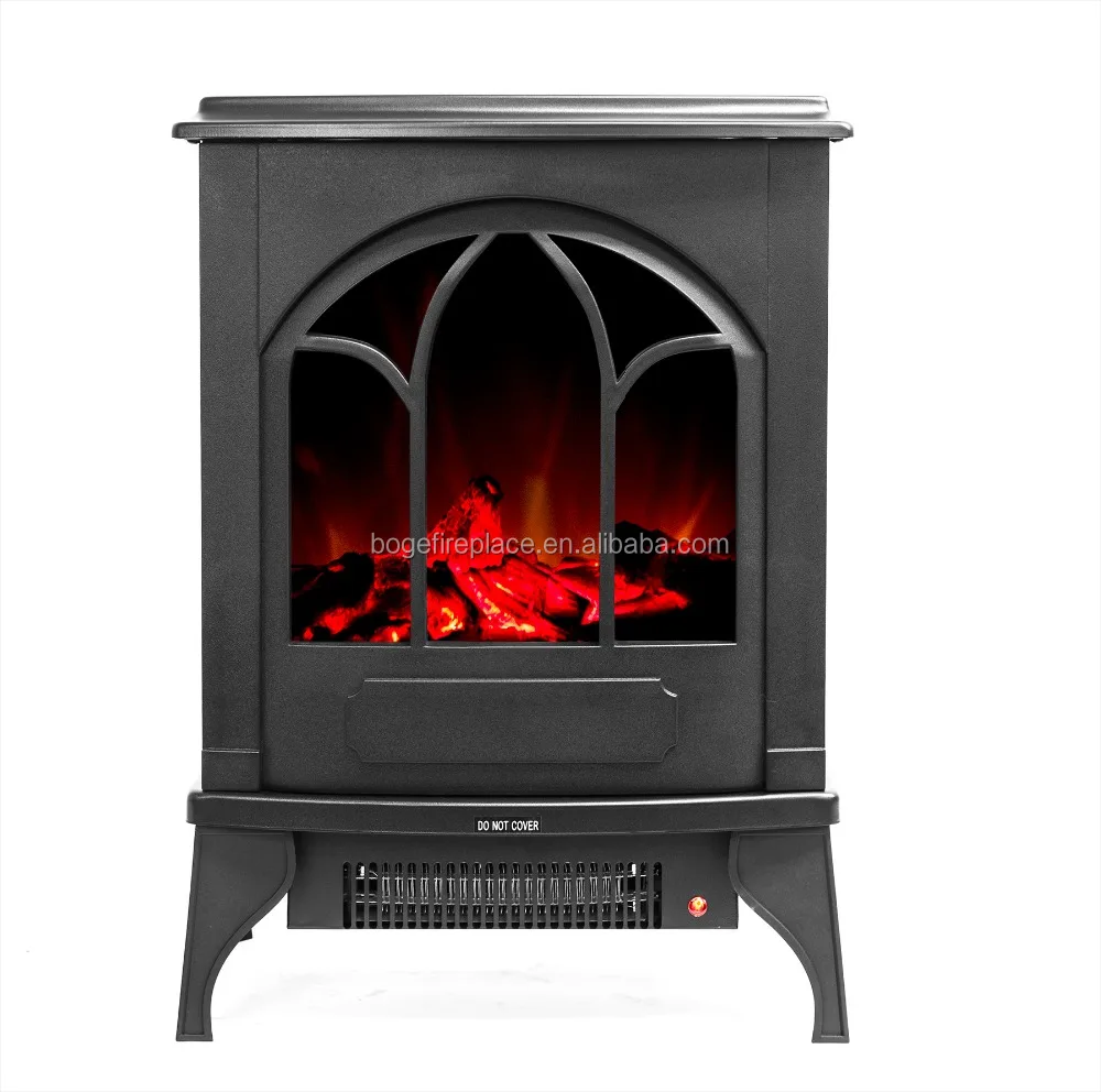 Freestanding electric fireplace stove with wood burning,120v electric stove indoor