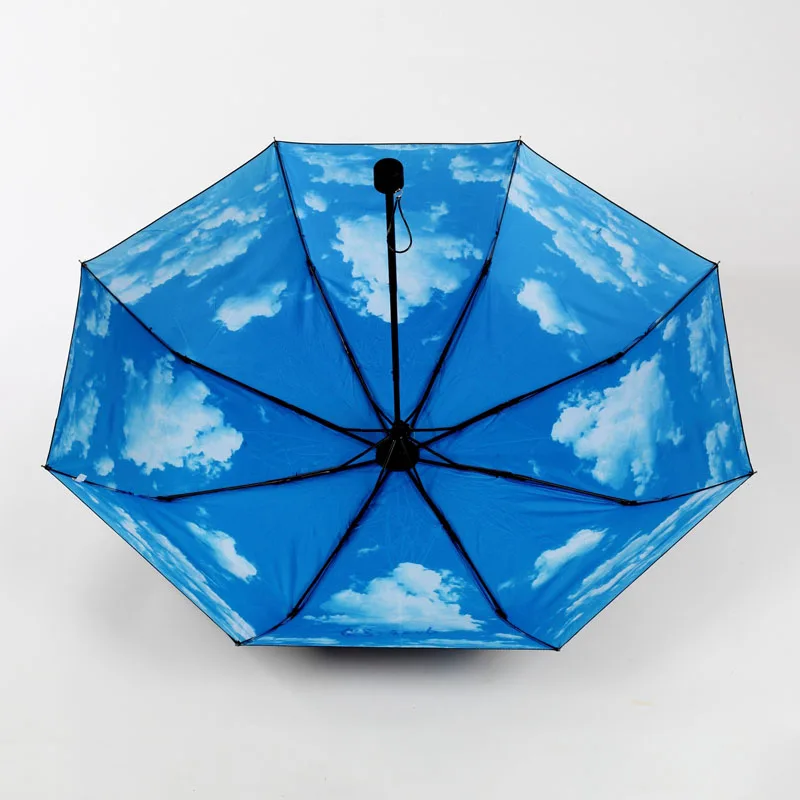 cheap umbrella with blue sky printing or white cloud printing