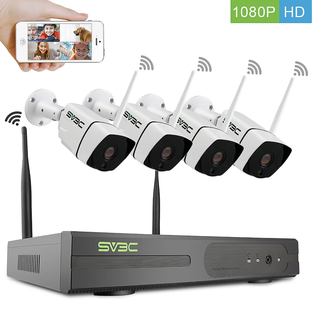 NVR беспроводной комплект с Wi-Fi Cameras-1080P-4ch/8ch