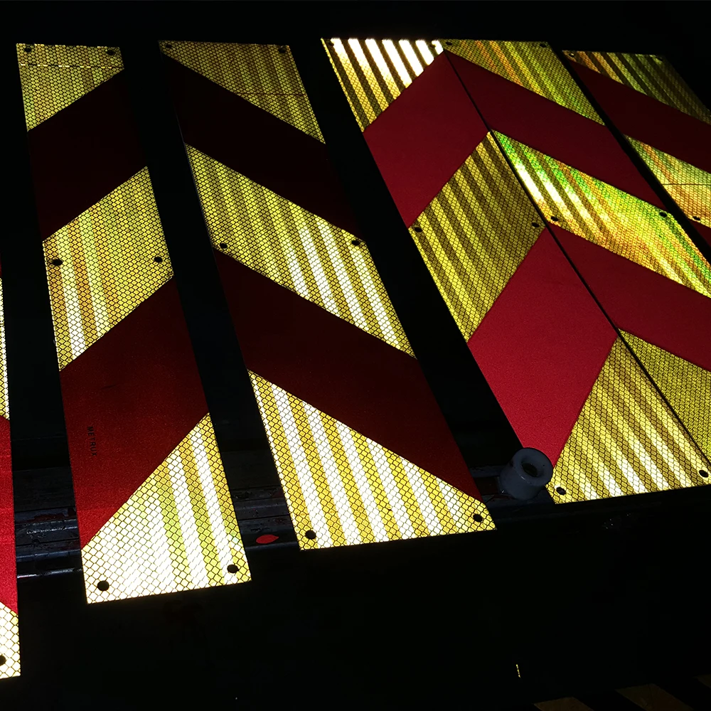 PET/Acrylic material Rear Marking Reflective Stickers for heavy vehicles