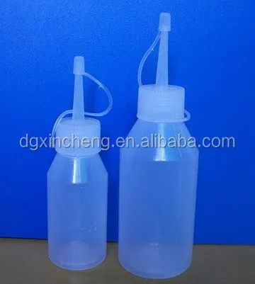 500ml/250ml LDPE red oblique nozzle bottle white curved tip bottle Washing bottle