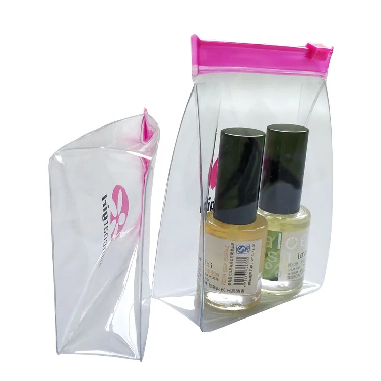 New Design Fashion Clear PVC Zipper Nail Polish Pouch Bag for Children