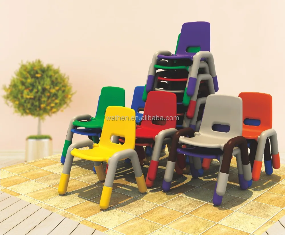 Top Quality Colorful Plastic Chair used by Children Study Table Chair Sets