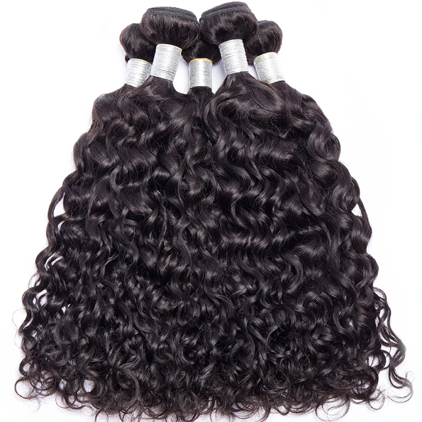 Water Wave Virgin Hair Bundle Human Hair Curly Weave Deals Wet and Wavy Brazilian Extension 9A Unprocessed Natural Natural Black