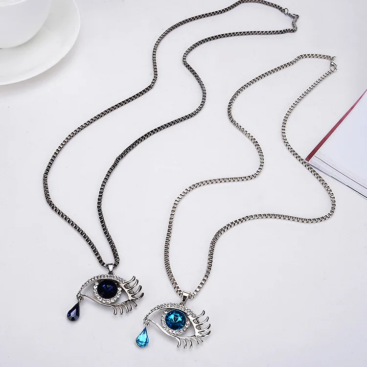 2018 Colorful Crystal Necklace Jewelry Wholesale Eyes Pendant