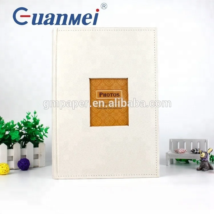 Guanmei fabric cover book bound style photo album 4R 4x6 300 photos paper slip in family photo albums