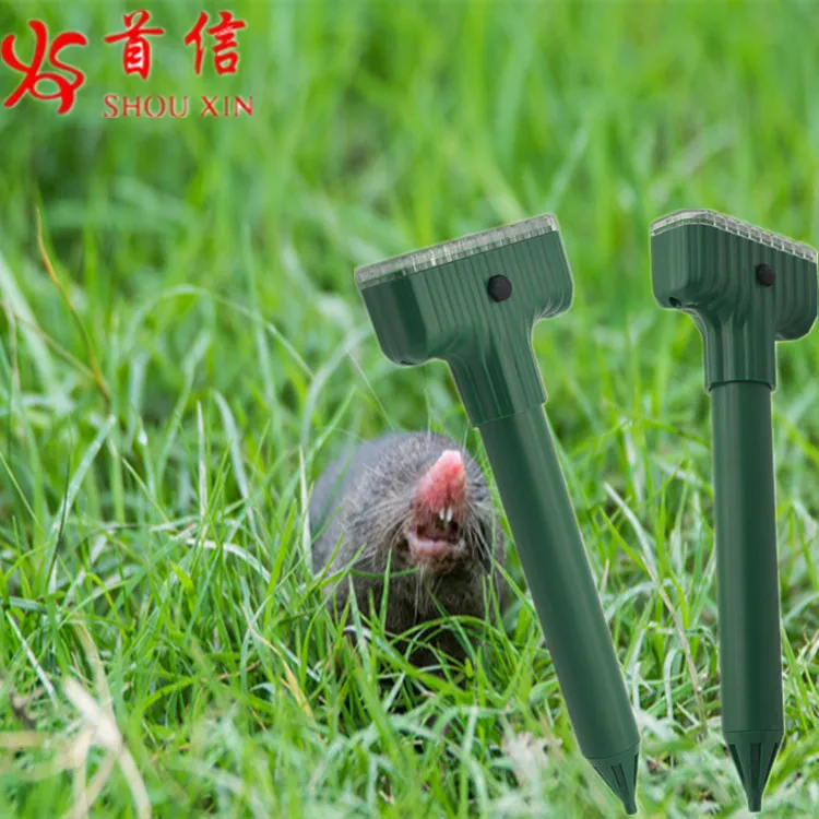 Outdoor humane powered sonic ultrasonic mole trap solar mole repeller for park garden