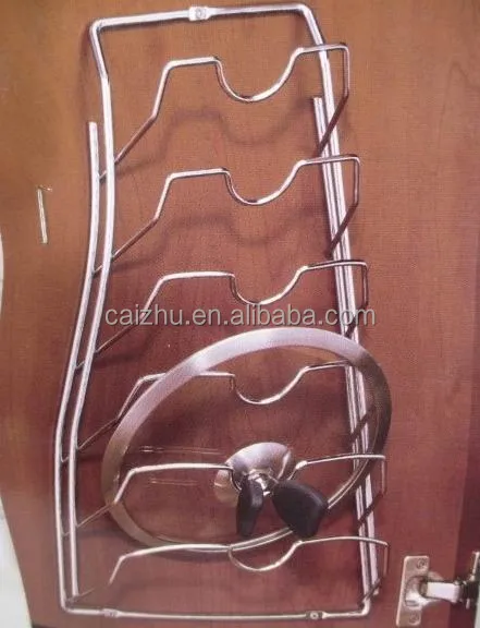 Wholesale Metal Kitchen Collection Cabinet Door Mount Pot Lid Rack Pot Lid Holder Pot Cover Racks