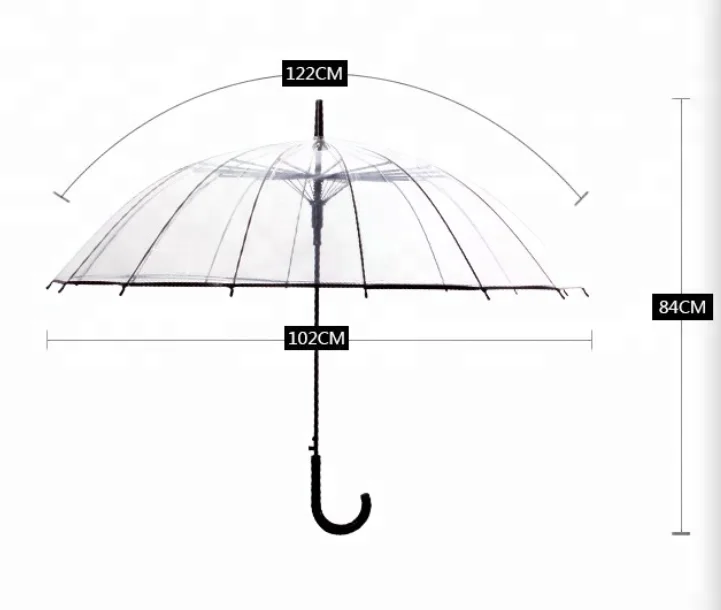 
Unique Bubble Dome Shape Clear Umbrella/Auto Open LightWeight Portable Transparent Umbrella Canopy/Tote Plastic Clear Umbrella 