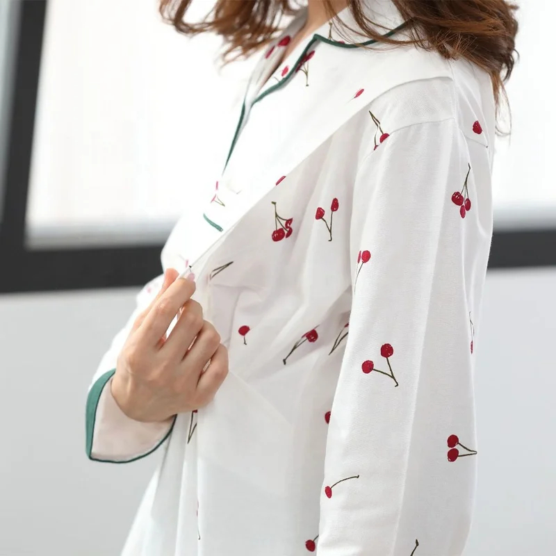 
Women Pregnancy Pajamas Maternity Long Sleeve Cotton Sleepwear Pregnant Nursing Clothes Sets Drop shipping 