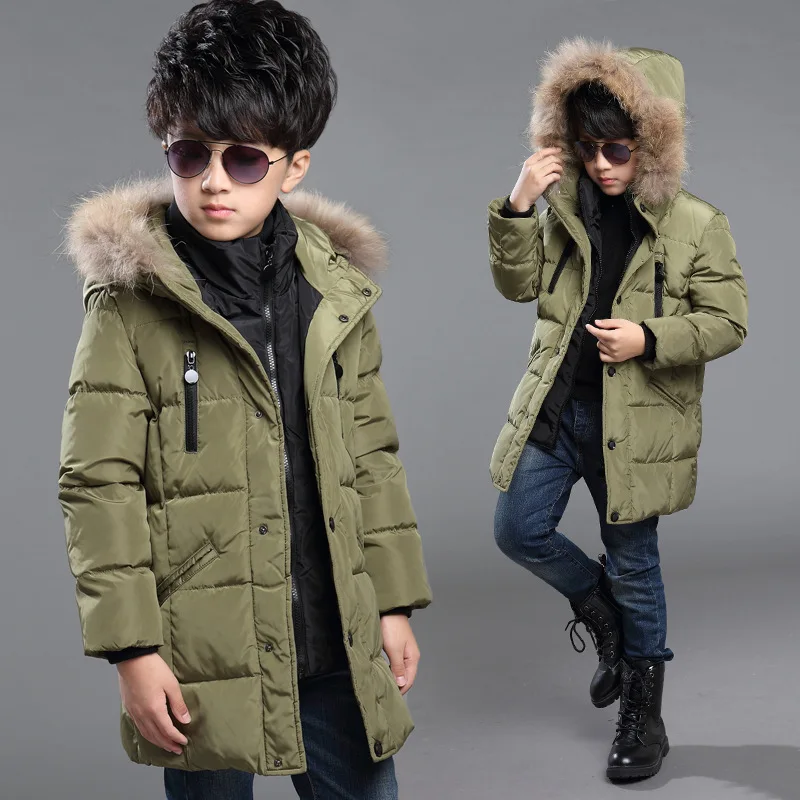 New arrival brand fashion casual boys winter jacket children s clothes long thick hooded warm boys