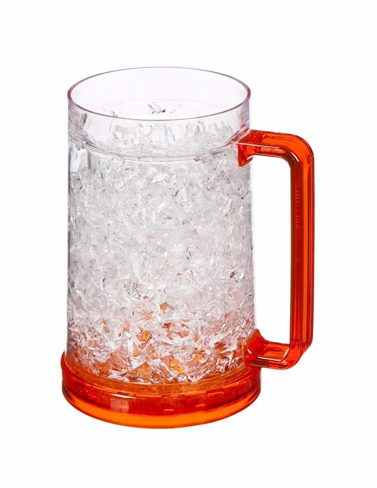 16oz cheap plastic Double Wall Gel Frosty Freezer Mugs for beer