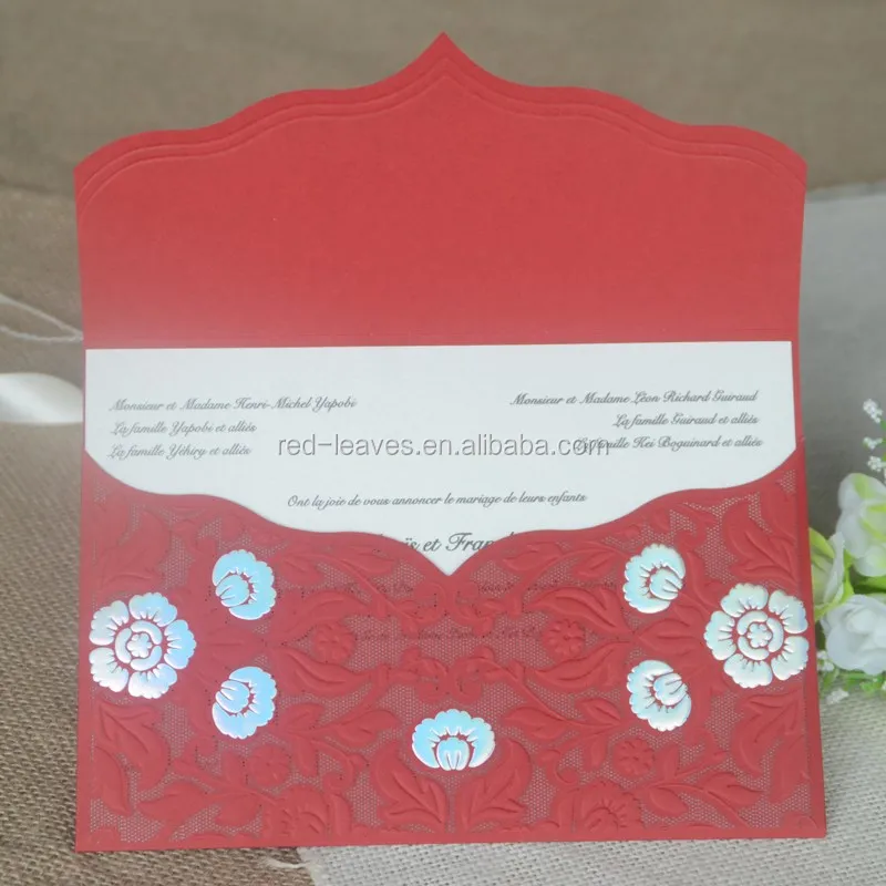 Redleaves letter theme wedding invitation cards