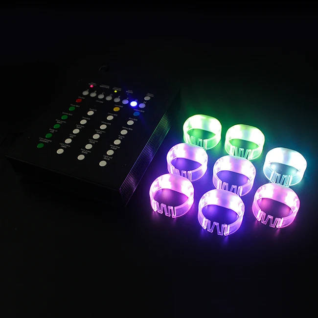 Christmas Wedding LED Wristband 12cm TPU Bracelet with DMX Remote Control for Party Concert Packed in Bag
