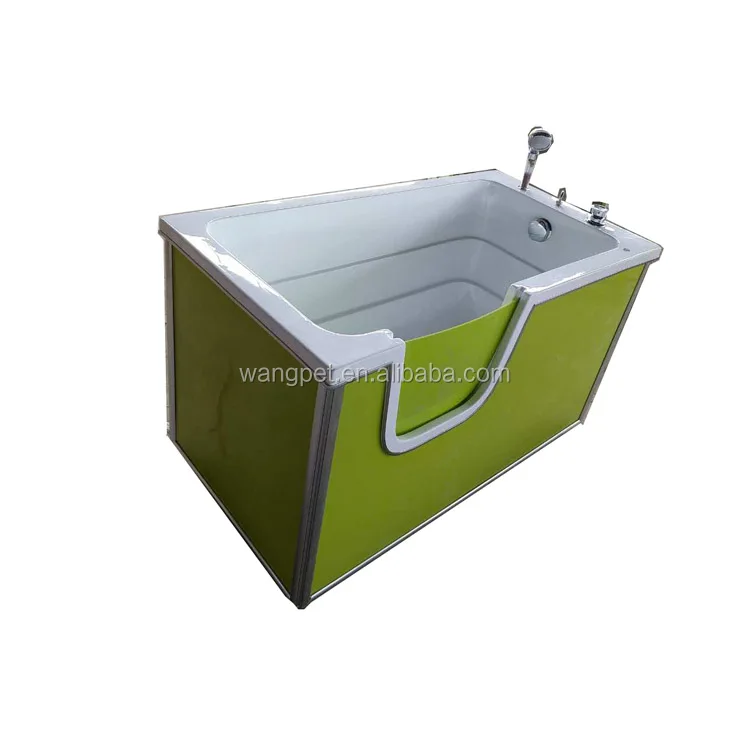
dog grooming tub Pet bathtub removable side door dog wash machine fiberglass dog bathing tub acrylic pink bathtub 