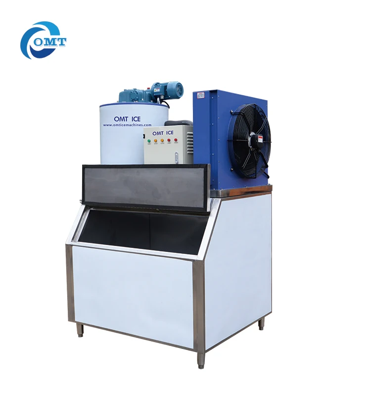 Dry Flake Ice 1tons/24h Salt Water Flake Ice Machine For Seafood Market