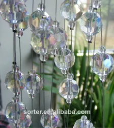 Transparent Crystal beads Glass curtain Window Door Kitchen bathroom bedroom hanging curtain