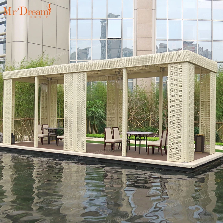 Italian wicker rattan garden pavilion design pavilion customized pavilion for villa and courtyard