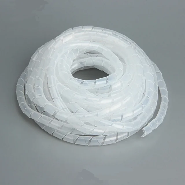 High Quality Spiral Wrapping Band PE Material 6/8/10/12/15/20MM Diameter White Black Color Pack of 10 Meter Per Roll