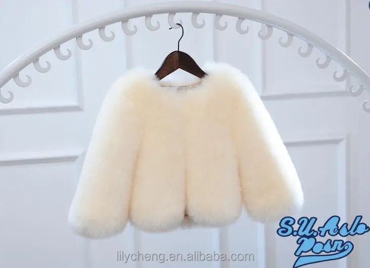 wholesale  custom kids clothing winter faux fur jacket children warm coat Factory price Shenzhen Lily Cheng