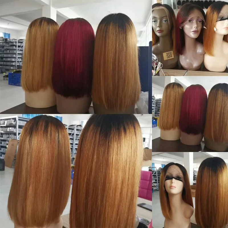 
Sonice human hair ombre 1b 30 bob wig tangle free yes brazilian virgin hair ombre lace front wig 