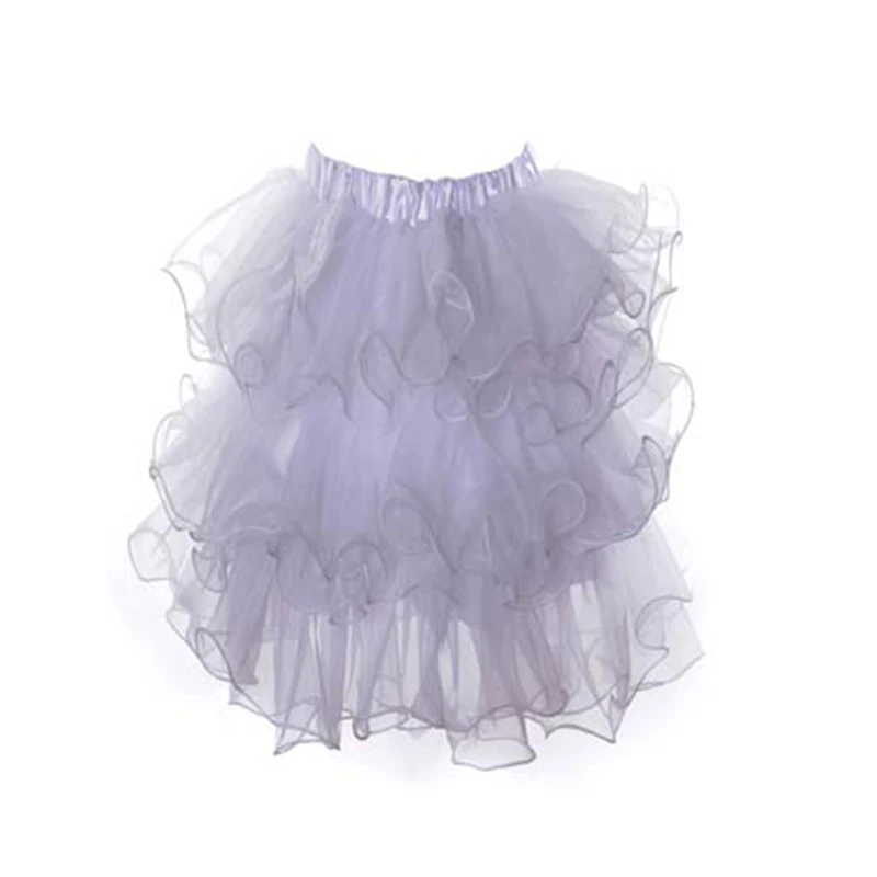 Hot Gothic Layers Ruffles Purple Organza Sexy Adult Tutu Skirt Women Burlesque Petticoats Underdress Underskirt Club Dance Wear