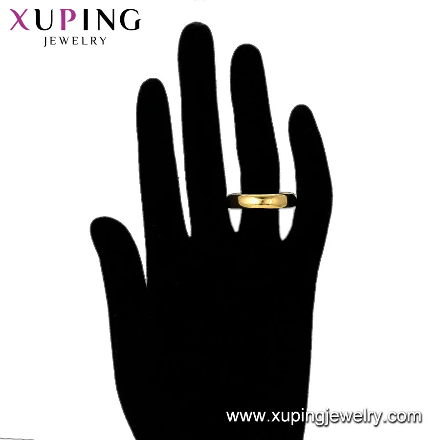 15519 xuping с покрытыем цвета чистого 24 каратного золота Полированная Золотая однотонные золотые кольца дизайн для женщин
