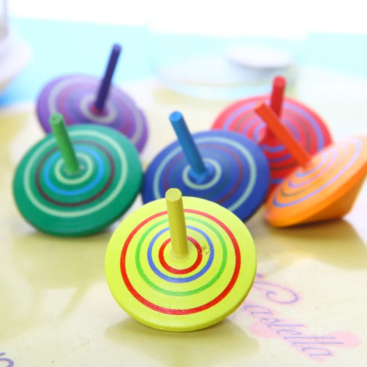Exquisite Painting Promotional Toy Classic Colorful Spinning Top