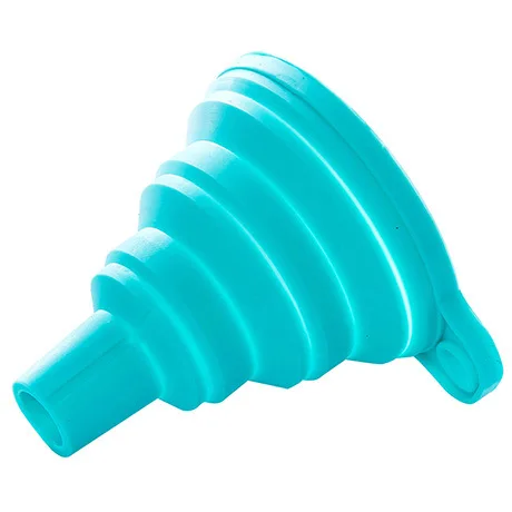 New design food grade folding colorful silicone ear funnel oil glass canning funnel