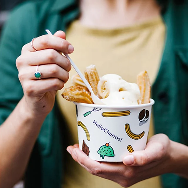 Wholesale custom design takeaway restaurant churros packaging paper box