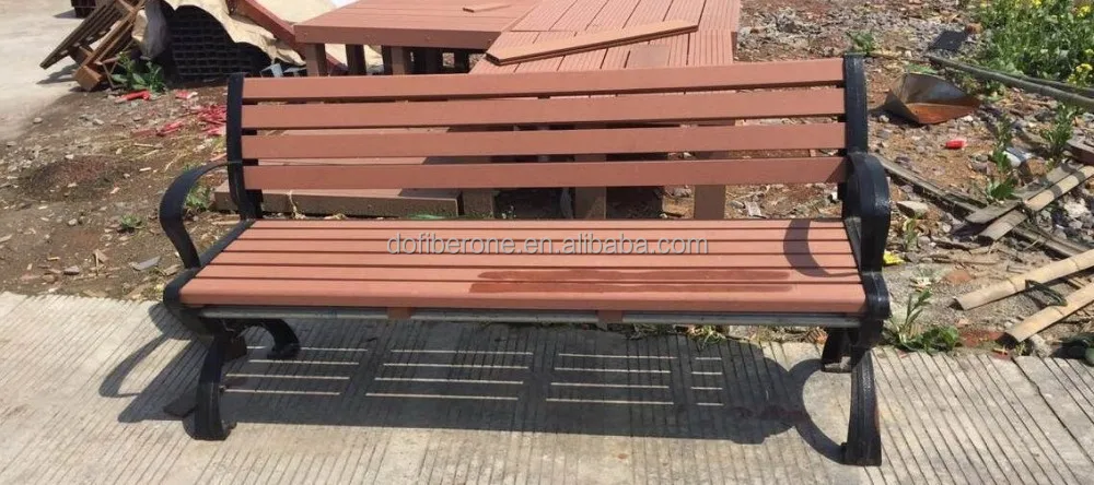 USA standard outdoor water proof wooden plastic composite WPC garden bench