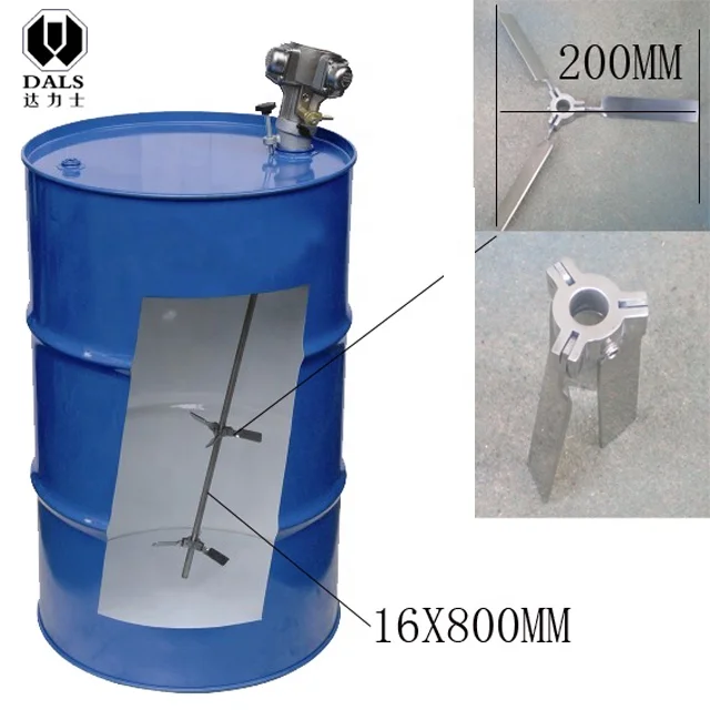 chemical mixing machine stationary pneumatic drum mixer