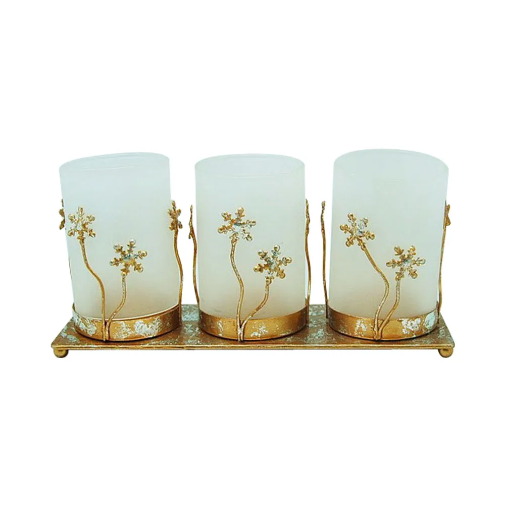 Оптовая продажа Твердый латунный античный золотой конический напольный металлический подсвечник