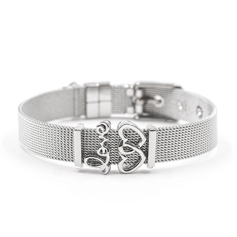 2021 New Arrival Creative Diy Stainless Steel Mesh Bracelet Charms