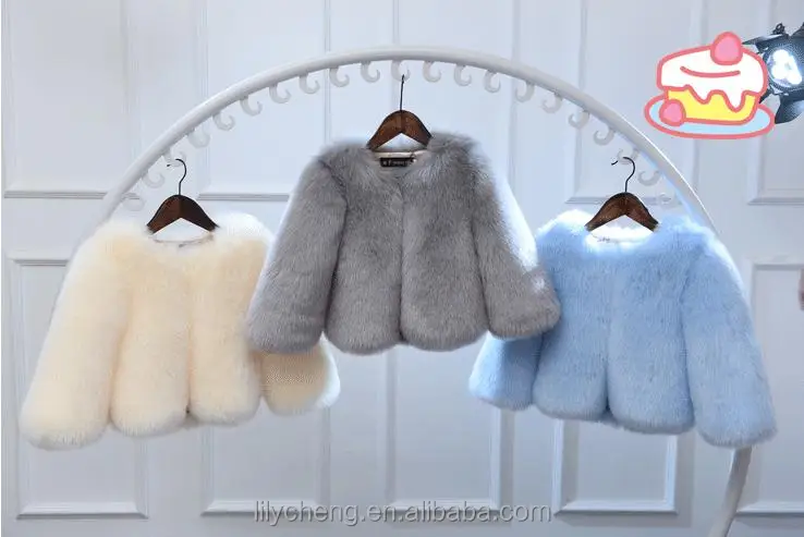 wholesale  custom kids clothing winter faux fur jacket children warm coat Factory price Shenzhen Lily Cheng