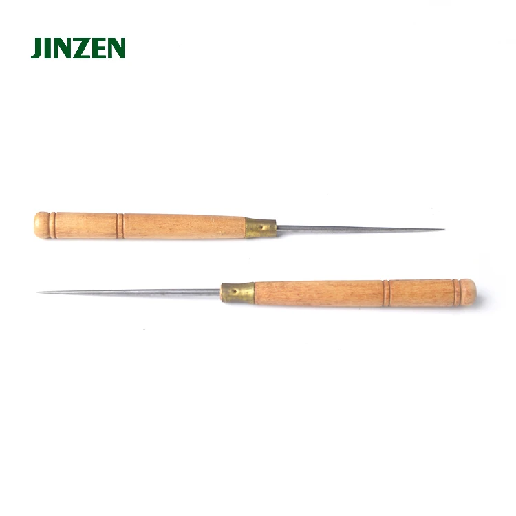 Sewing Machine Tool Leather Crafting Tool Handy Awl wooden handle Sewing Awl Needle For Making Hole JZ-71029