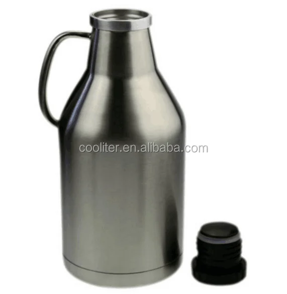 Vacuum Sealed Wide-mouth Growler 64 Oz Black