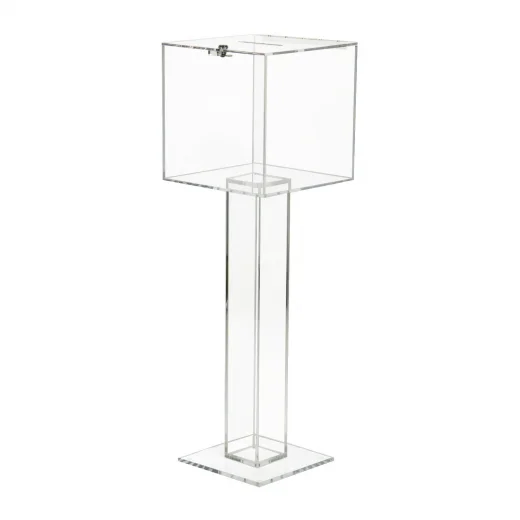 Clear Acrylic Lockable Ballot Box - Floor Standing Acrylic Ballot Box