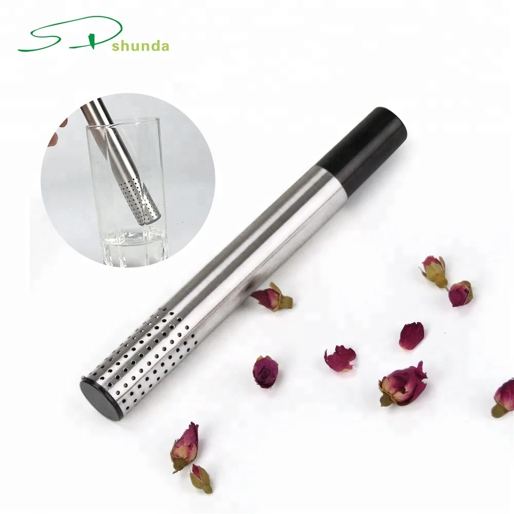 New Products Coffee Teapot Tools Stainless Steel Pipe Design Mesh Stick Loose Leaf Herbal Filter Strainer Tea Infuser