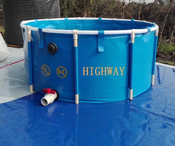 Collapsible PVC steel frame round or square canvas pools aquaculture tanks