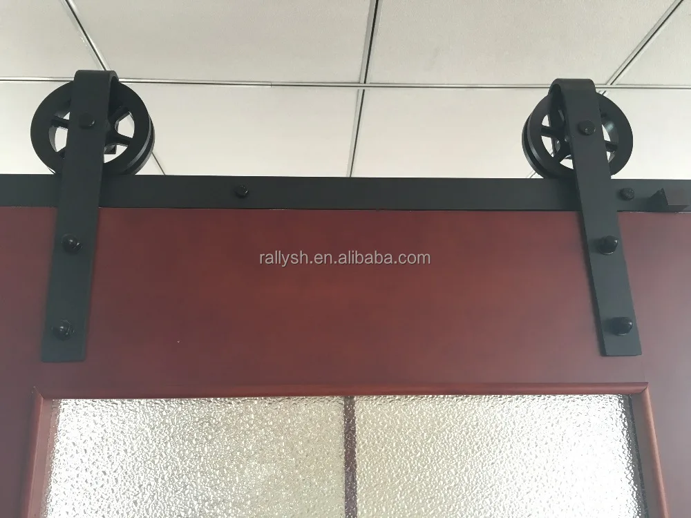 Rally Concepts 6FT Modern Sliding Barn Door Closet Hardware Track System Unit for Single Wooden Door